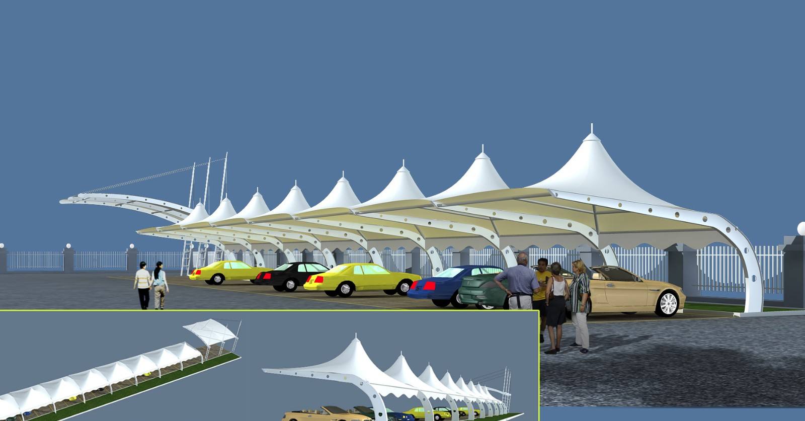 膜結構停車棚建筑如果出現(xiàn)問題應該如何維修？