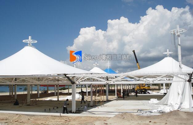 膜結(jié)構(gòu)遮陽棚的支撐體系由哪幾部分組成？